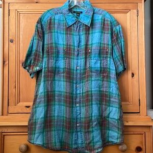 Martin Gordon 100% linen short sleeve shirt, size XL